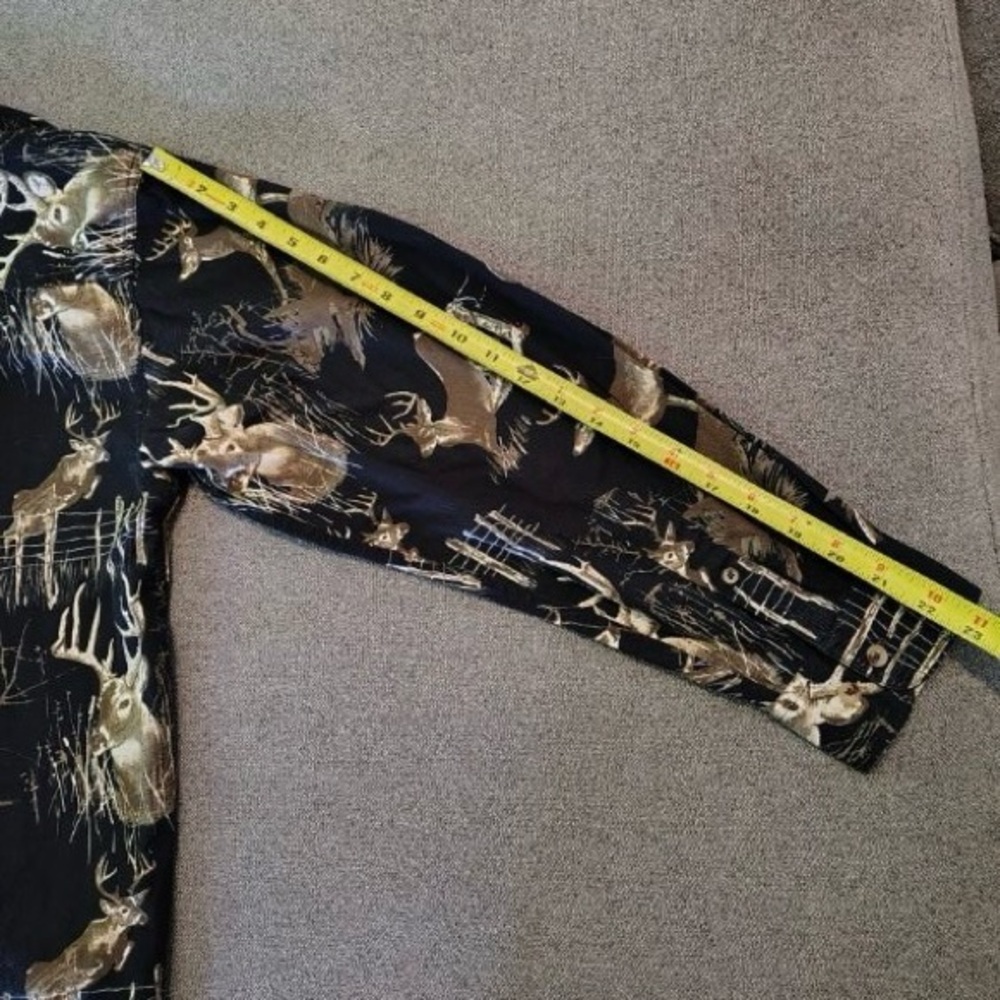 Rugged Earth Outfitters Buck Deer Long Sleeve Button Up Shirt Men L Camo Hunting - Picture 6 of 9
